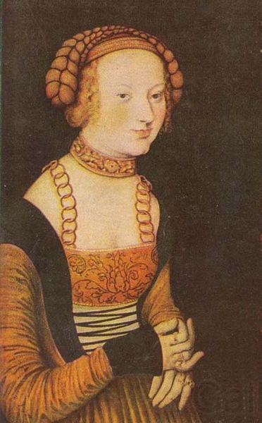 Lucas Cranach The Princesses Sibylla, Emilia and Sidonia of Saxony (Detail of portrait of Sidonia France oil painting art